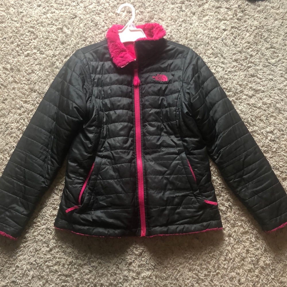Pink and grey Northface jacket